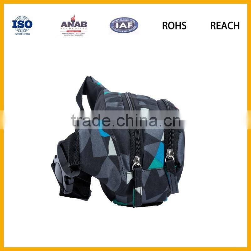 Warmly Accepted Fashion Cheap Coloful Pattern Canvas Sports Waist Bag for Boys and Girls