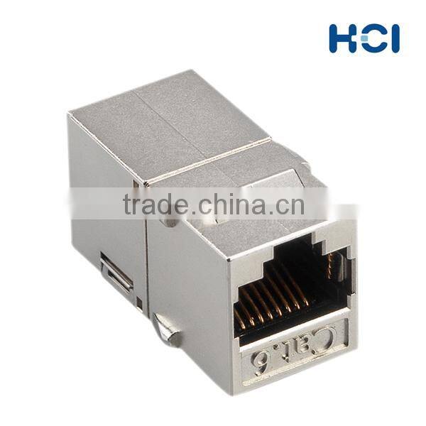 RJ45 Cat6A 180 Degree Shielded STP Straight Keystone Coupler