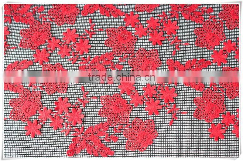 2016 summer lastest laser 3d flower embroidery mesh fabric