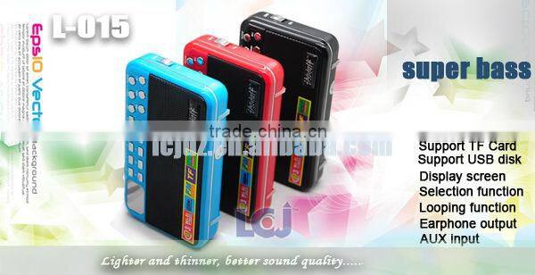 L-015 2015 hot mini fm auto scan radio with mp3 player and speaker
