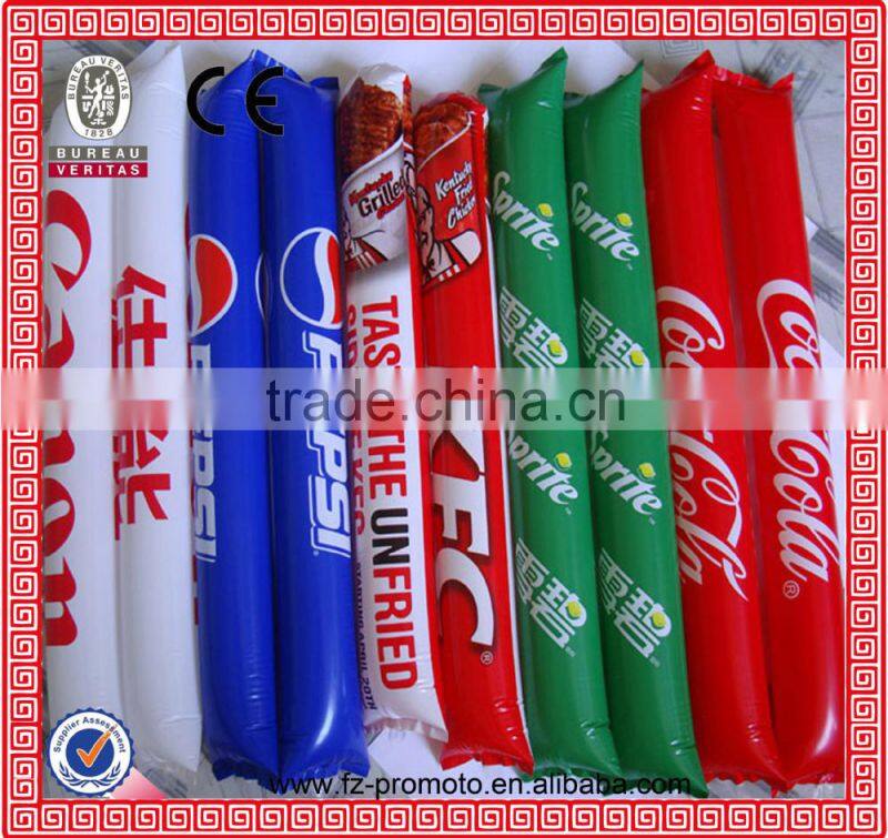 top quality Noise Maker custom logo pvc stick balloon cheering stick inflatable cheering sticks