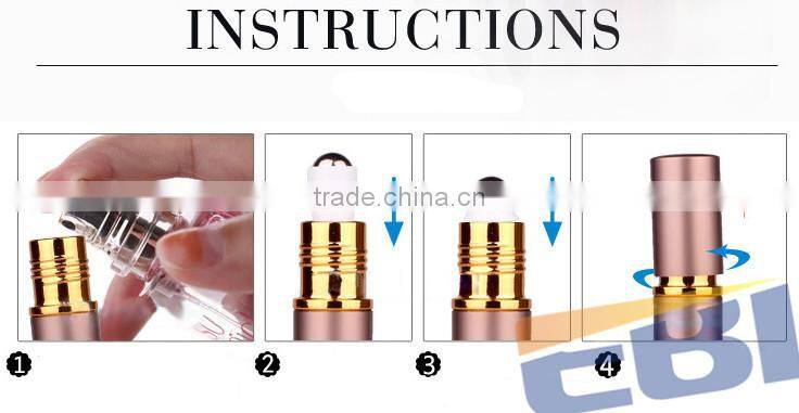 10ml Empty glass aluminum roll on bottles