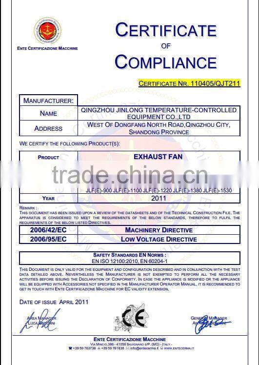 Hanging Exhaust Fan for poultry with ce