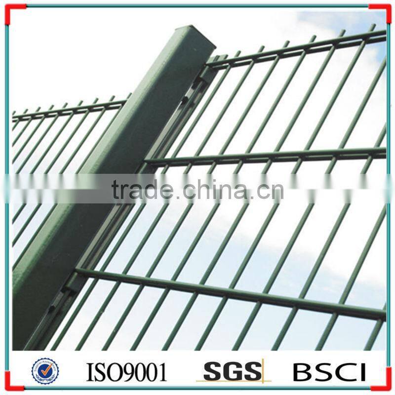 Outdoor metal fence, double top rails metal fence