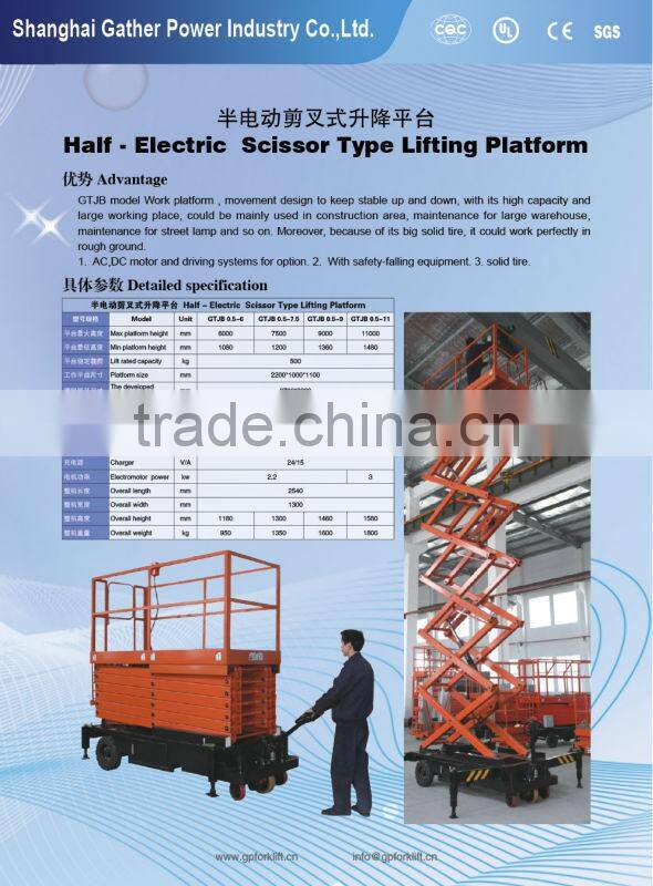 Semi Electric Scissor Type Lifting Platform