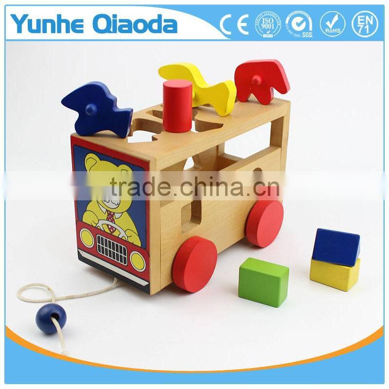 Shape Sorter bus - Pull Along Toy - many Shape Blocks