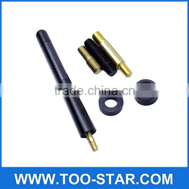 Metal Black 4.7" Carbon Fiber Sports Short Car Antenna Adjustable TRD logo Aerials