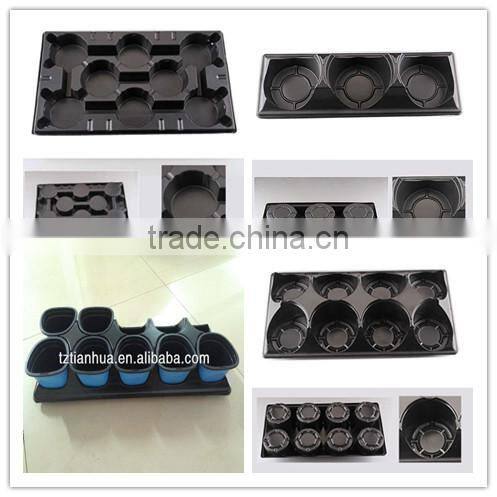 10 holes black plastic nursery tray for carrying flower pots, 590*235*125mm