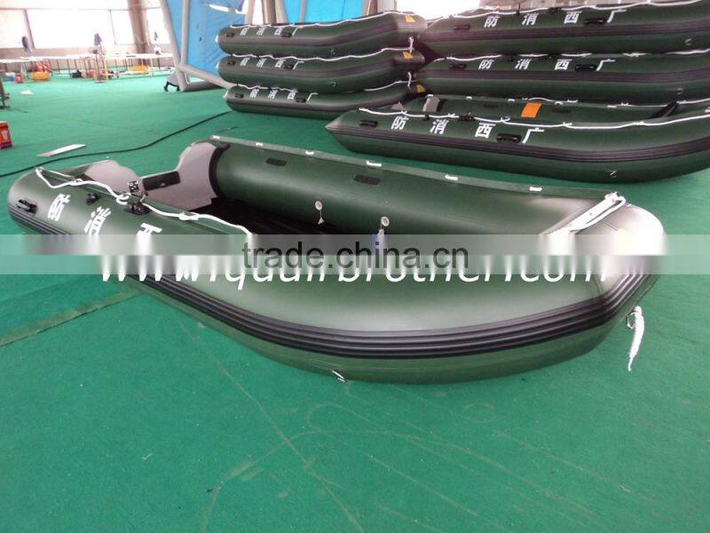 4.3m aluminum hull inflatable boat for sport