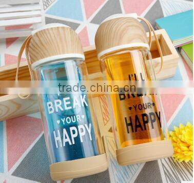 high quality double wall glass water bottle