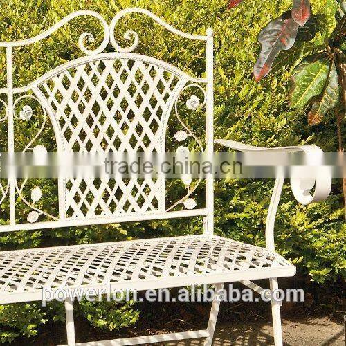 Folding Antique French Style Folding Wrought Iron Garden Bench
