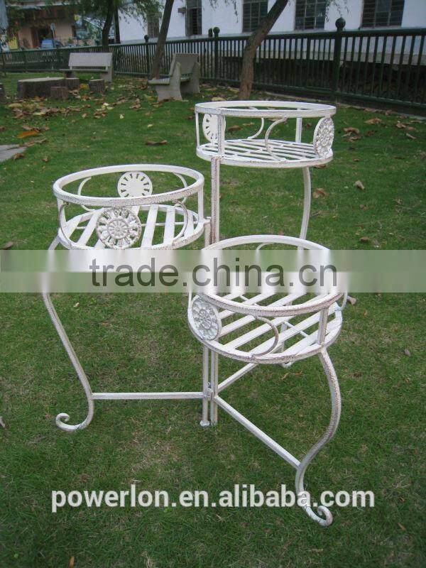 2014 NEW designs Vintage garden plant stand 3 tiers for outdoor and indoor