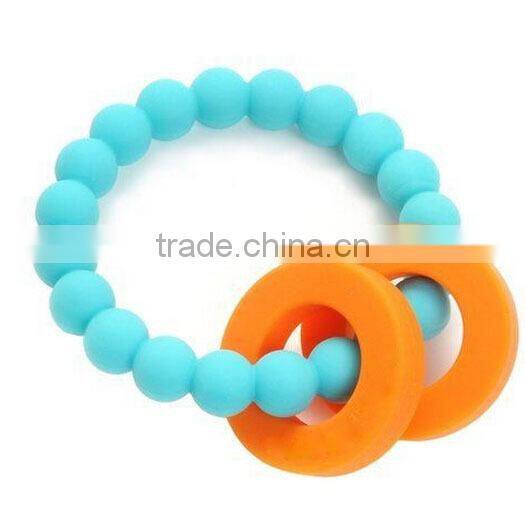 Colorful Silicone Teething Bracelet&&Silicone Baby Chewing Bracelet&Silicone Baby Bangle