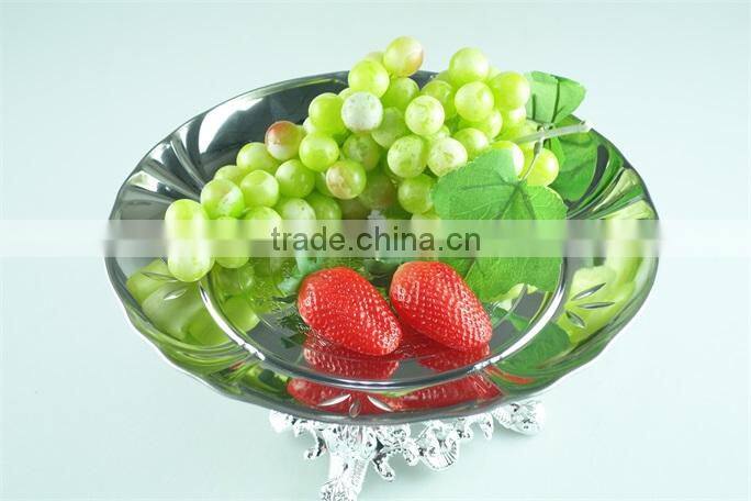 stainless steel stock Ceramic one layer silver cake stand holder fruit plate