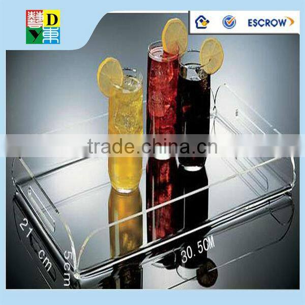 2016 custom design acrylic serving tray hot sale acrylic food tray PMMA acrylic tray with insert wholesale pricce