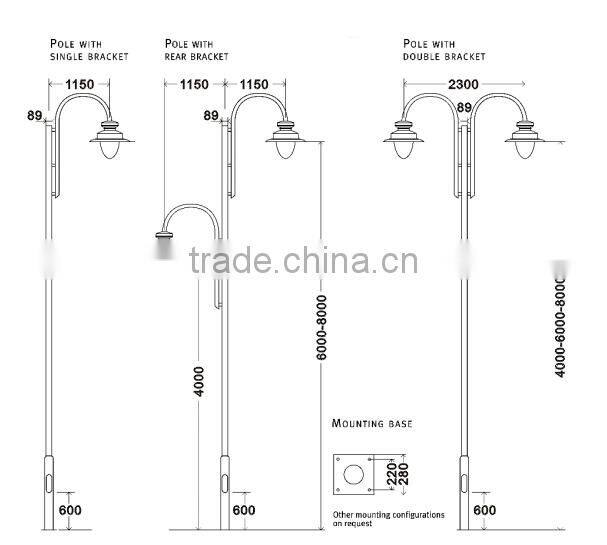 Garden Lamp Post, Light Pole, Street/Outdoor lighting Post