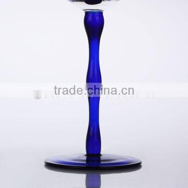antique wine glass blue stem wine glass wedding wine glass