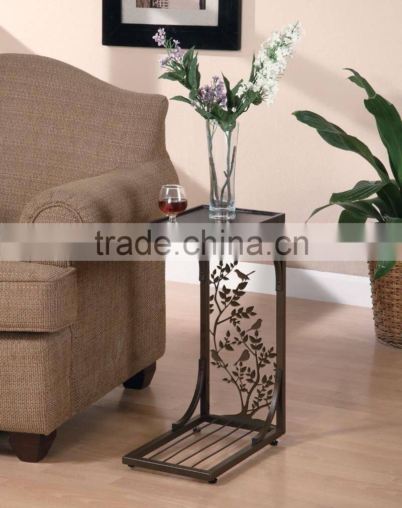 RH-GD1 Metal Snack Table Tray with wood top Coffee Side Table
