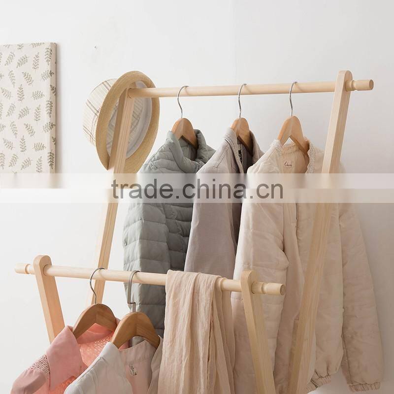 wooden coat hanger for living room wooden clothes rack