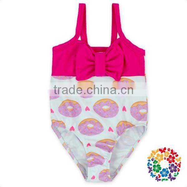 Hot Pink Bowknot One Piece Swimwear Clothes Baby Tanksuit 2017 Swimsuit