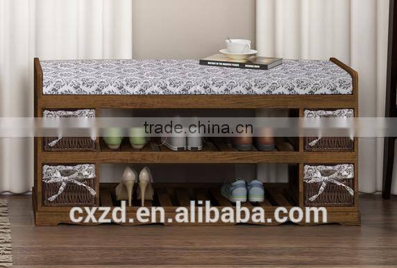 new design cheap wooden shoes-changing bench
