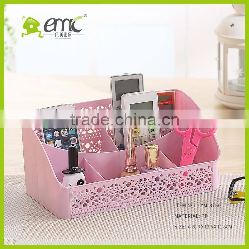 emc Desktop Household Makeup Storage Plastic Box with dividers