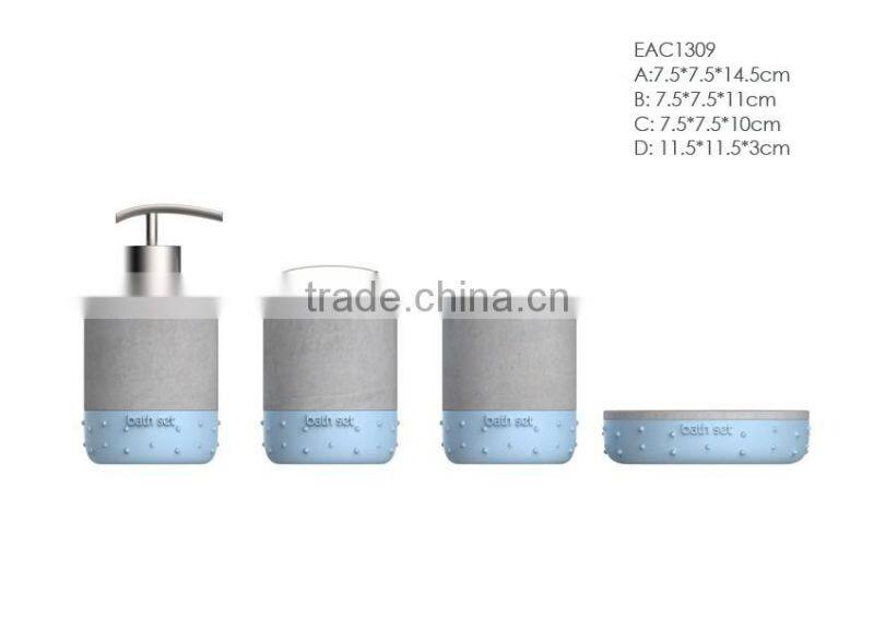 Bathroom accessories set bath soap dispenser, tooth brush holder, soap tray and toilet brush holder