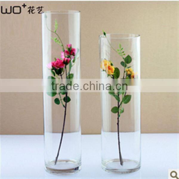 Cylindrical glass vase