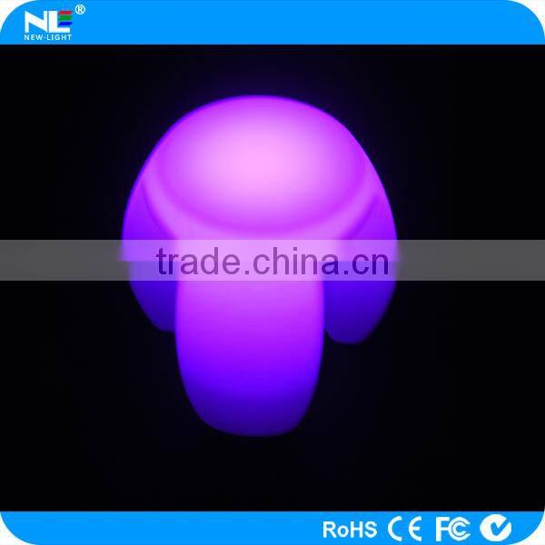 Elegant plastic LED three-legged decorative bar stools / 3D colorful LED magic lighted stool