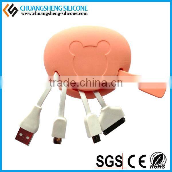 multifunction data wire case, silicone data line holder, silicone data link box