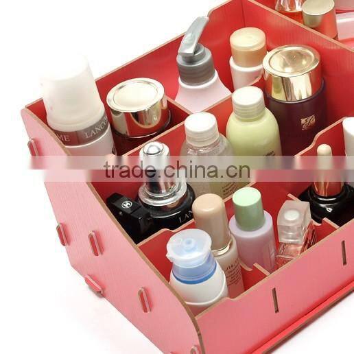 The desktop wooden makeup box Korean DIY cosmetics containing wood cosmetic organizer