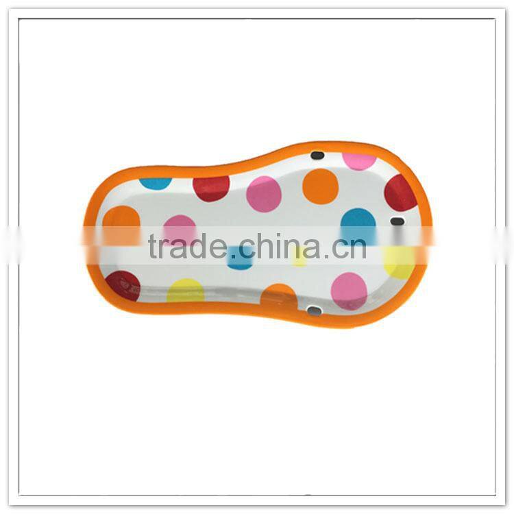 alibaba china Personalized custom footprint shaped colorful polka dot creative plate