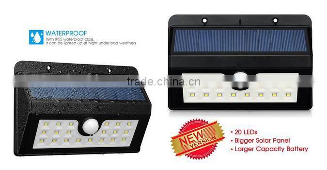 2016 Integrated solar Motion Sensor Light Outdoor solar garden light led wall lamp