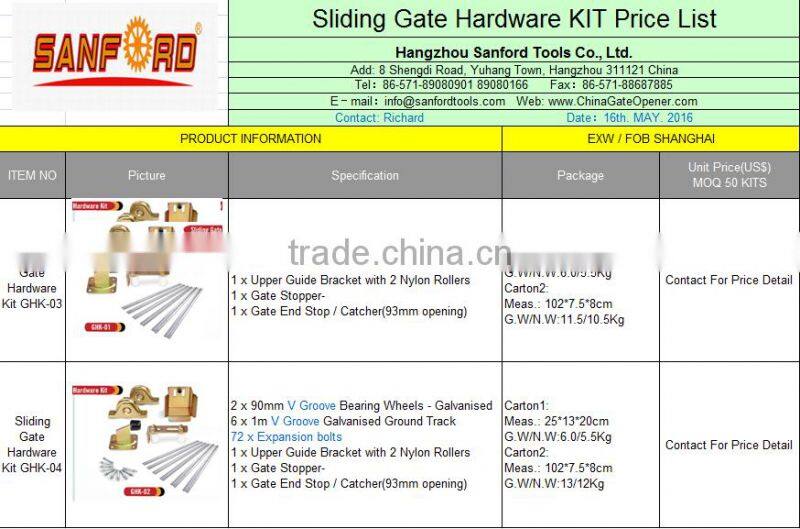 Sliding Gate Use Tracks And Wheels Installed On The Concrete Floor