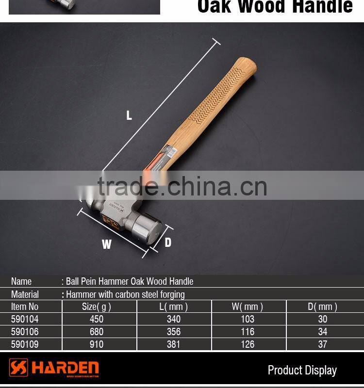 Professional 450g Ball Peen Hammer With Wood Handle