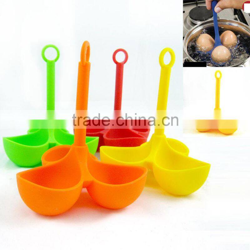 Silicone rubber egg cup 3 eggs stand novelty egg holder easy boiled egg tool