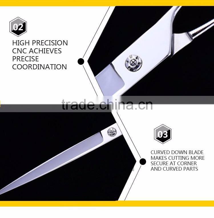 Professional japanese 440C 7.5 inch downward curved pet scissors