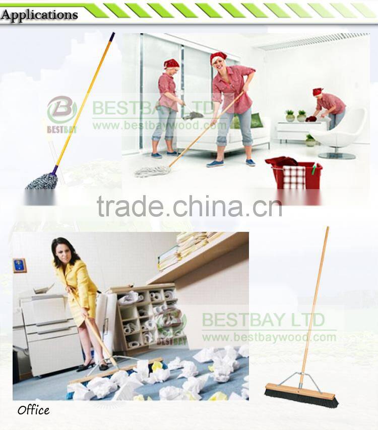 varnish coated wooden broom handle