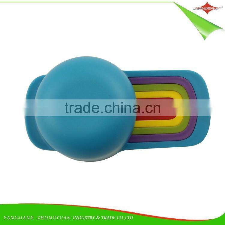 ZY-L1007 2016 New set of 6 Rainbow Plastic Measuring Cups and spoons