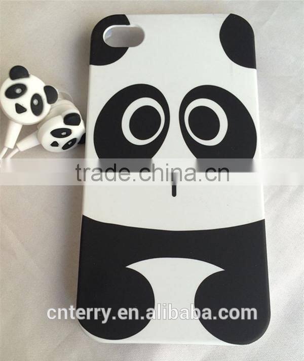 lovely panda style phone case and earphone set