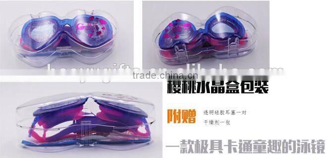 2016 Fashionable Heart Design Lens Swimming Goggles With Anti Fog