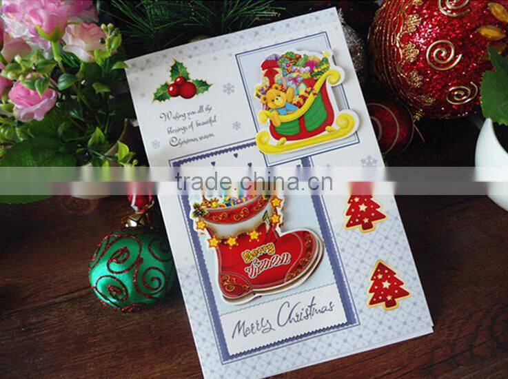 High Quality Paper Material Greeting Card Christmas Greeting Cards Handmade Paper Cut Christmas Greeting Cards Designs