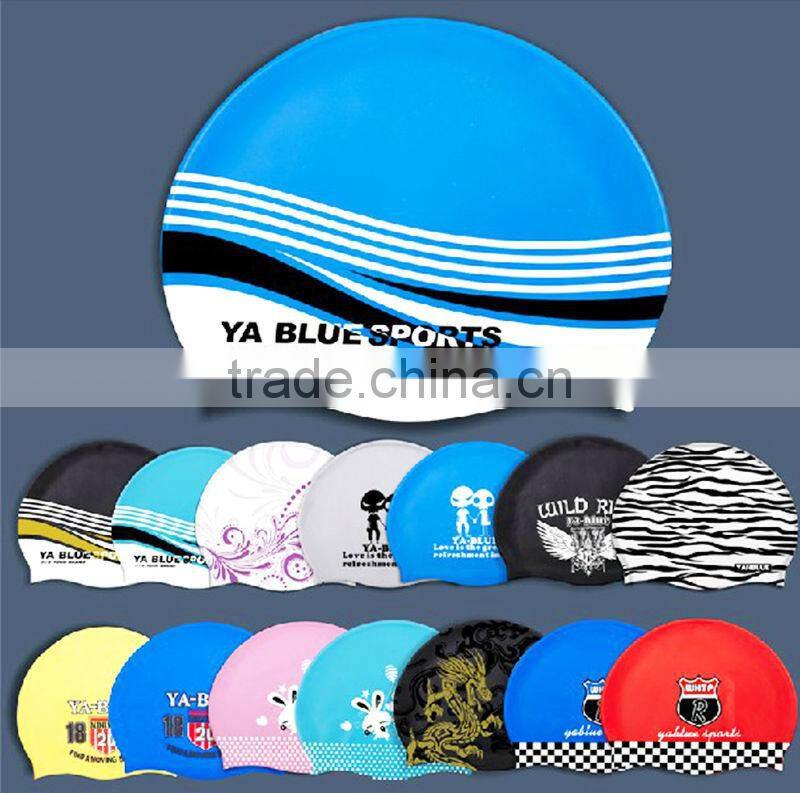 animal print silicone swimming cap,swimming costume