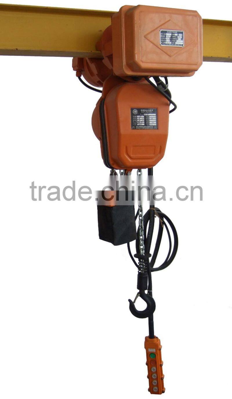 Mini electric chain hois in bridge cranes with plain trolley