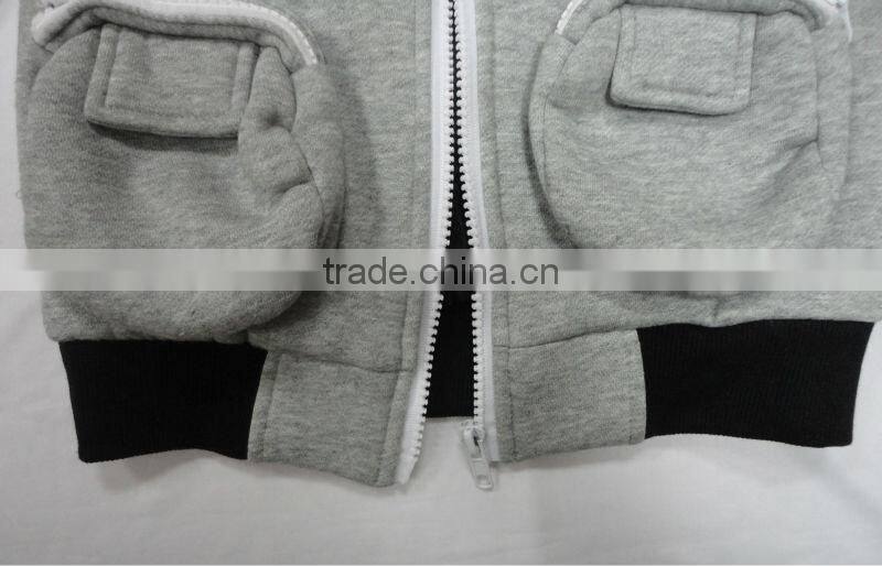 OEM full zipper collar pocket hoodie children boys hoodies