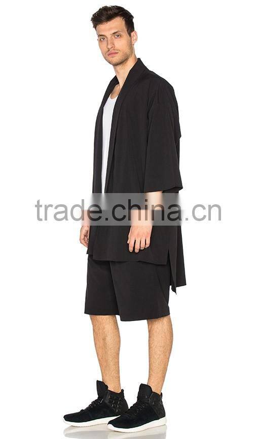 hip hop style 1/2 sleeve open front men lesiure coat jacket