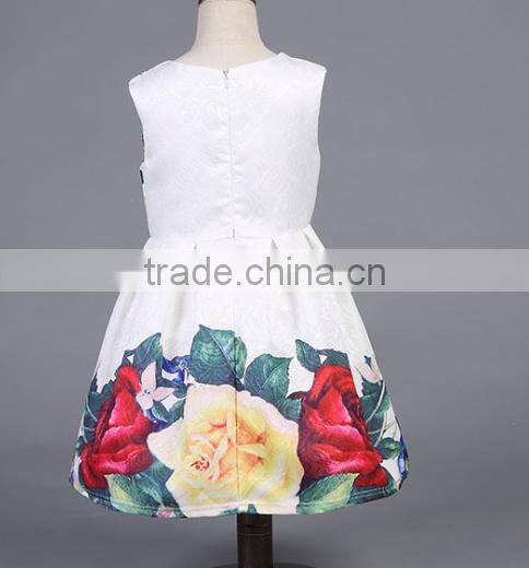 2016 Children latest frocks design Princess Dresses Girls chevron prints Lovely Sleeveless Print Dress photography