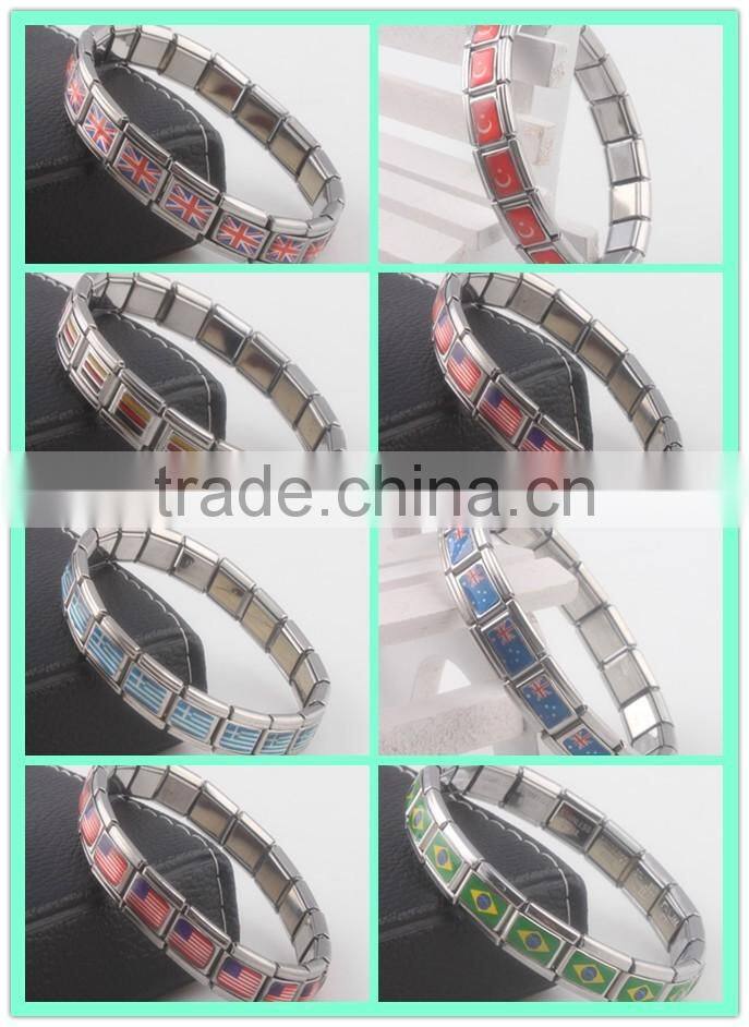 Fashion italian costume jewelry Cool Rhodium Color Man Bracelet Stainless Steel heavy chain link Bangle