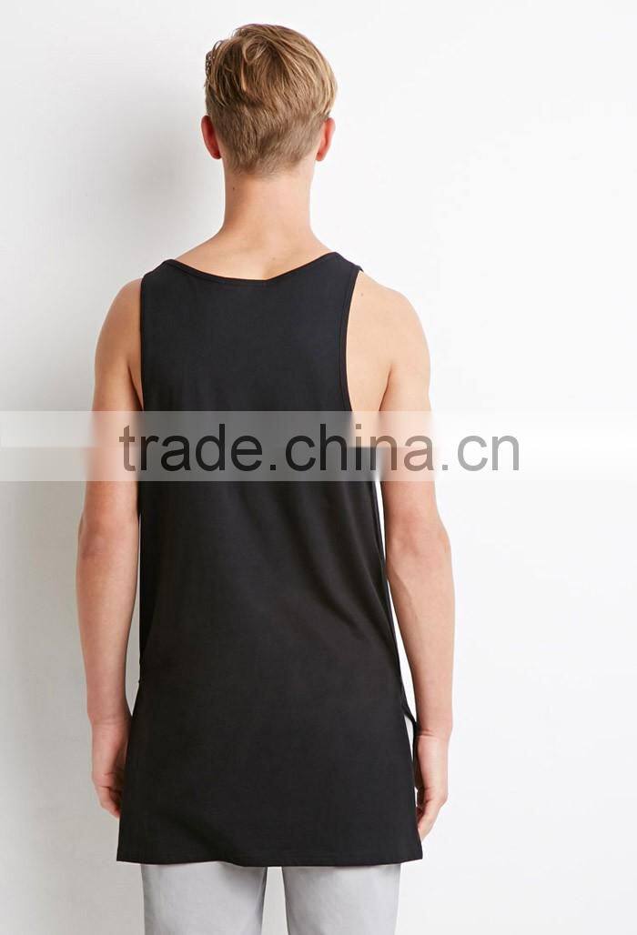 Stylish black loose blank wholesale singlets