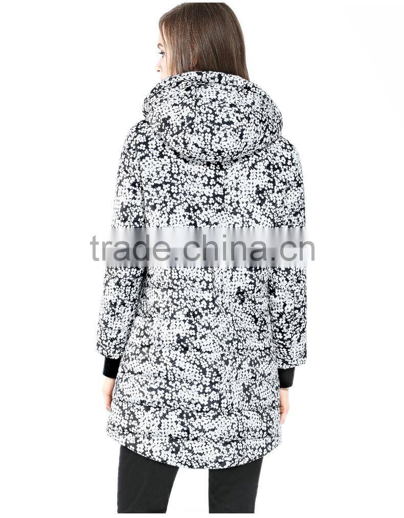 Ladies Printed Hooded Quilting Jacket
